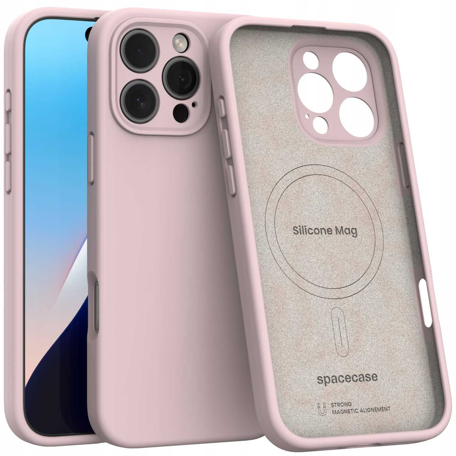 Silikona Mag futrālis iPhone 16 Pro Max gaiši rozā