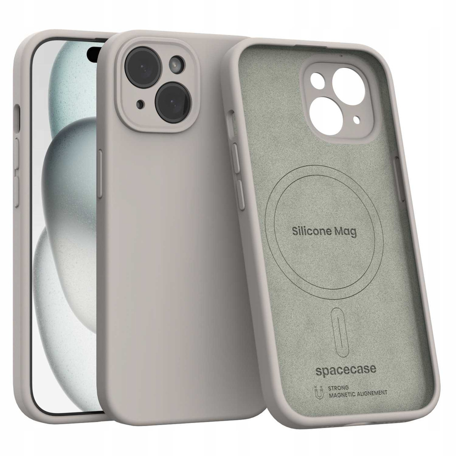 Spacecase Maciņš Silicone Mag iPhone 15 akmens