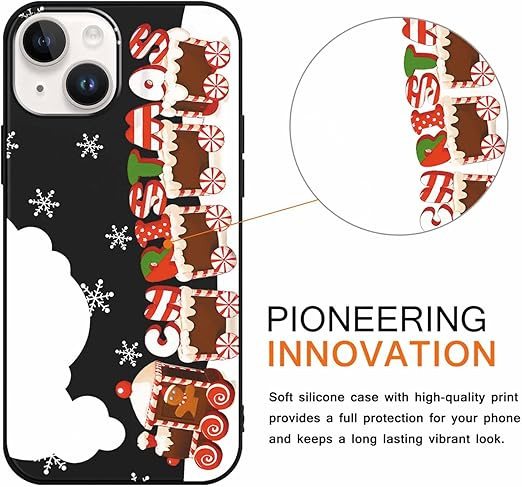 Pnakqil Iphone 14 Maciņš Gingerbread Train