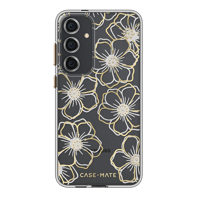maciņš-Mate Floral Gems - maciņš Samsung Galaxy S24+ (zeltains)