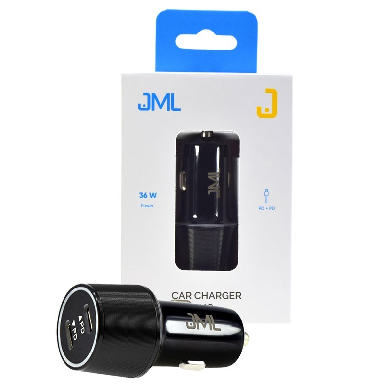 JML CC-106 Auto lādētājs PD+PD 36W 2xUSB-C