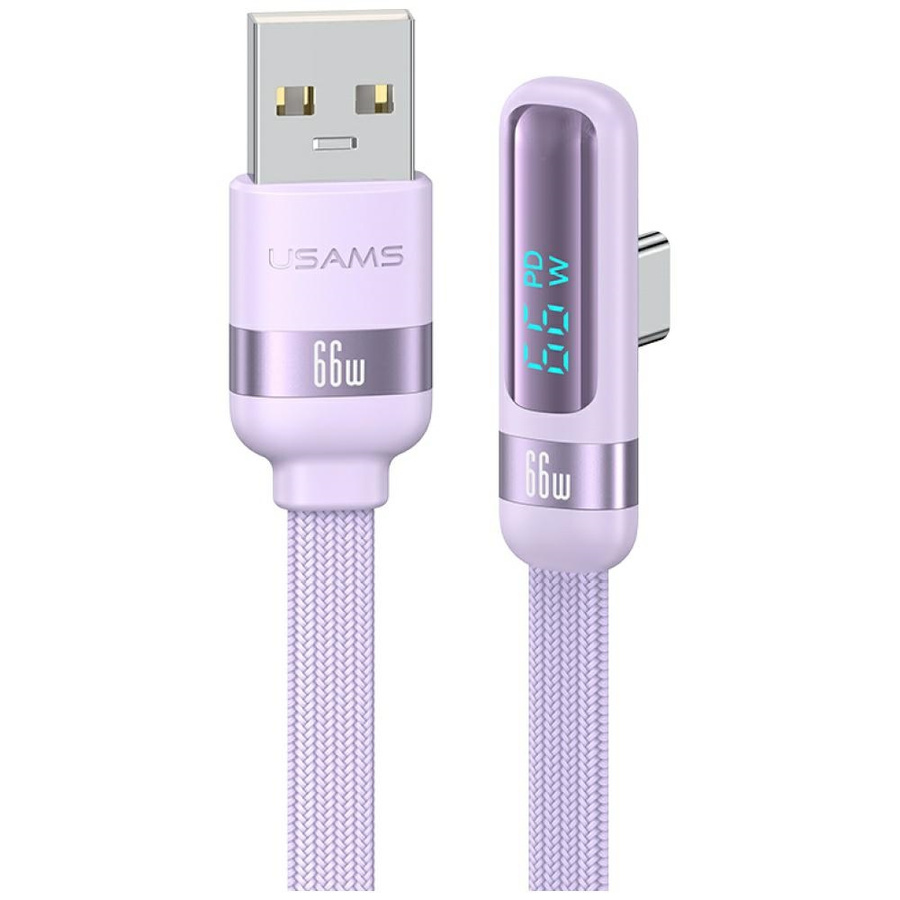 Kabelis USAMS US-SJ651 66W USB-A/USB-C 1.2m violets