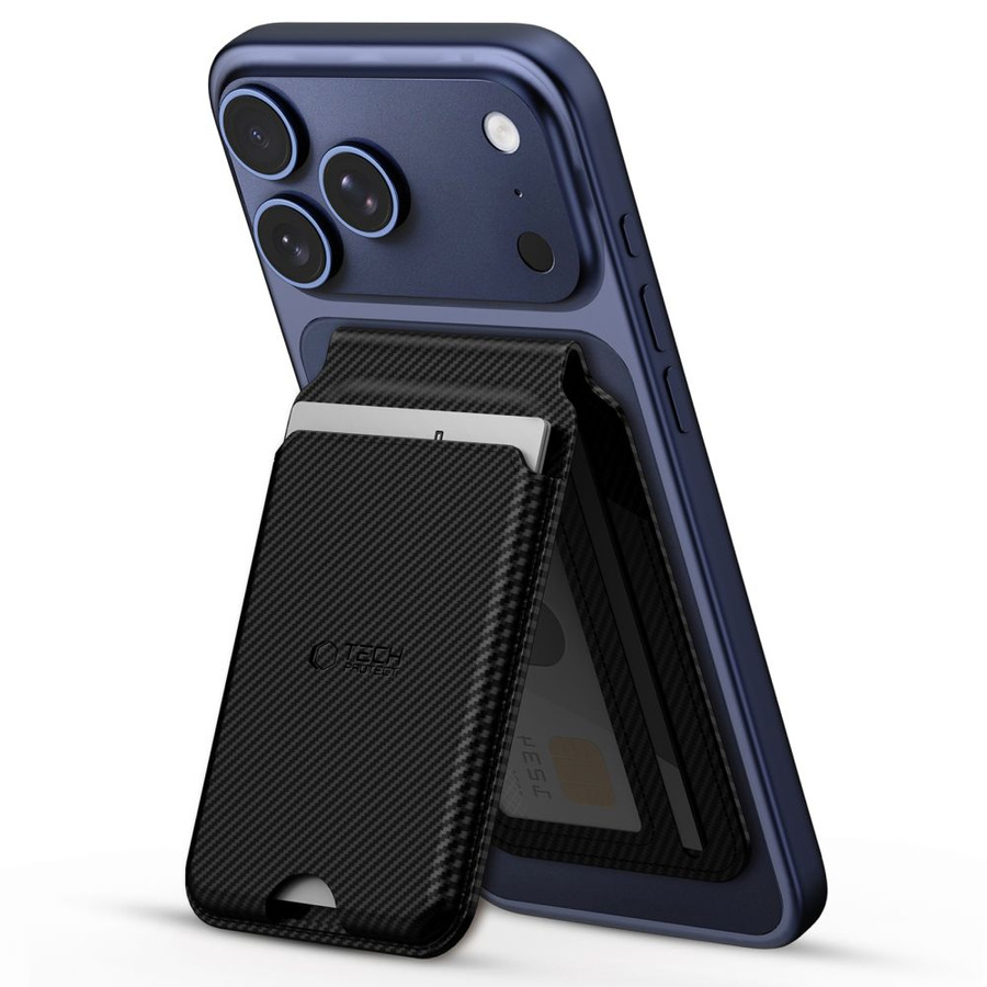 TECH-PROTECT MAGWALLET STAND MAGSAFE UNIVERSAL MAGNĒTISKS KARŠU TURĒTĀJS CARBON