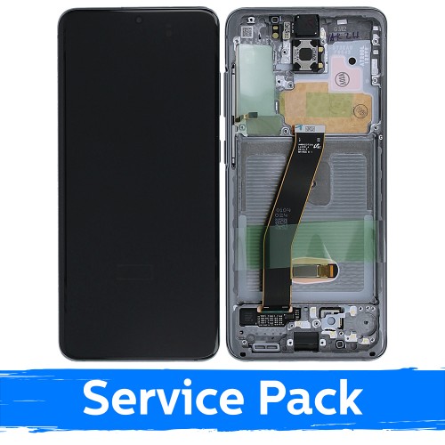 LCD Displejs Saderīgs ar Samsung G980 (G981) S20 Ar Frame / Cosmic Pelēks / (Service Pack)
