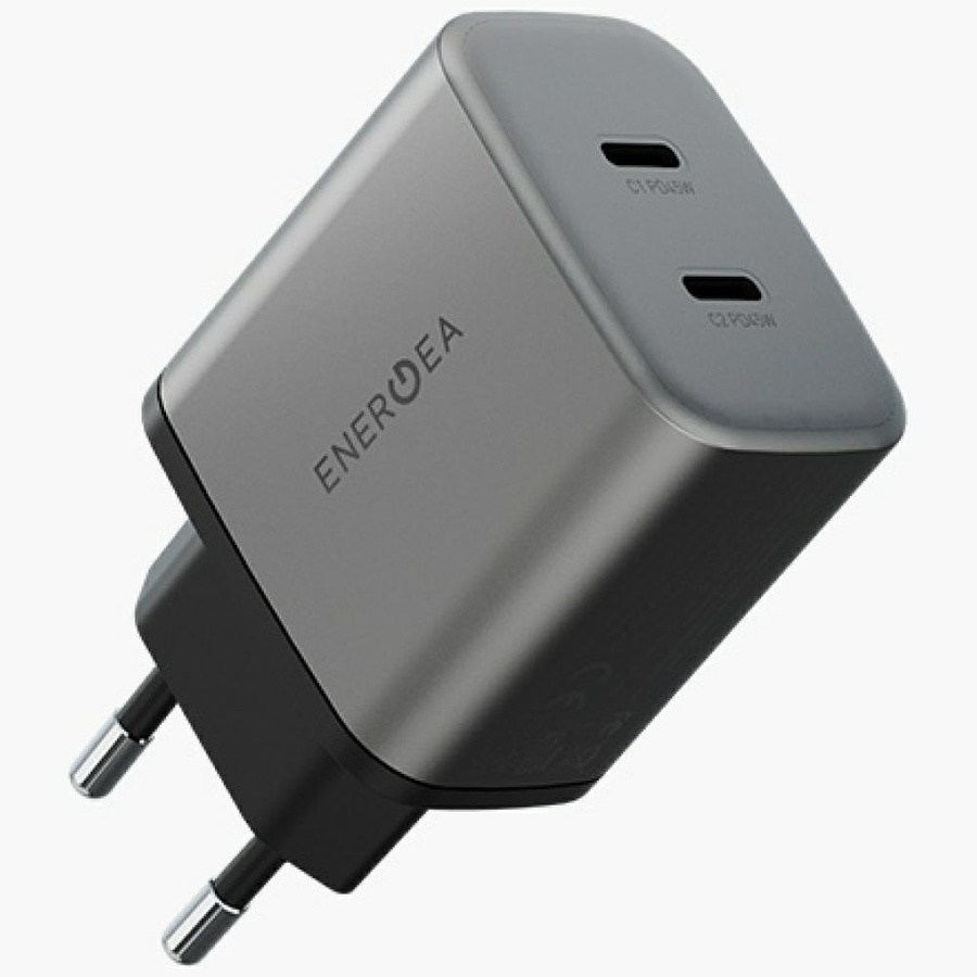 Tīkla lādētājs Energea Ampcharge GaN45 2xUSB-C PD/PPS/QC3.0 45W pelēks