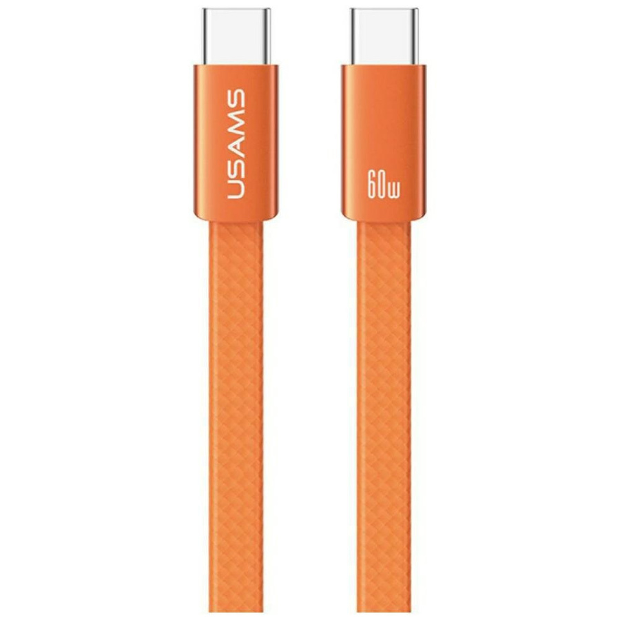 Kabelis USAMS U96 60W USB-C uz USB-C 1.2m oranžs
