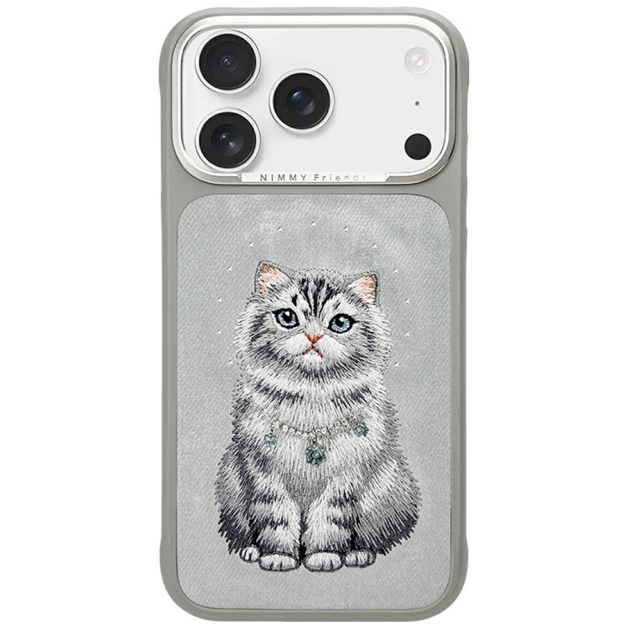 Nimmy Lucky Fashion Cat MagSafe maciņš iPhone 17 Pro Max pelēks