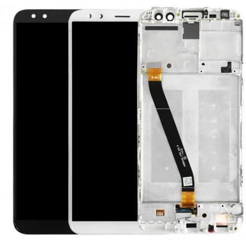 LCD Displejs Saderīgs ar Huawei Mate 10 Lite Balts ar frame HQ