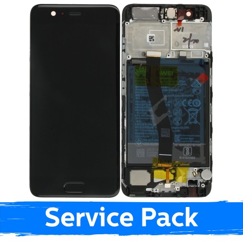 LCD Displejs Saderīgs ar Huawei P10 su Melns frame Original (Service Pack)