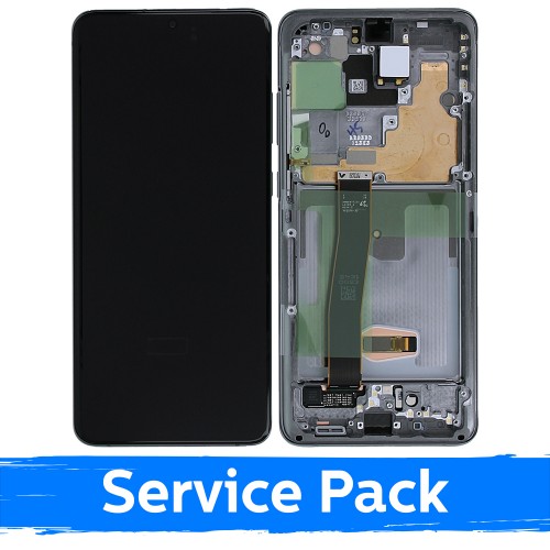 LCD Displejs Saderīgs ar Samsung G988 S20 Ultra Ar Frame / Cosmic Pelēks / (Service Pack)