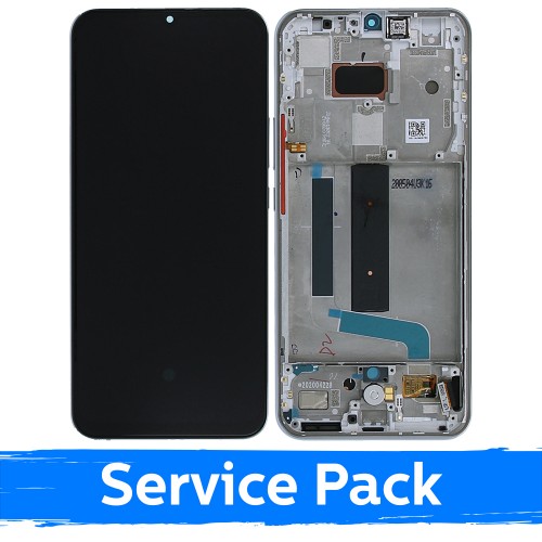 LCD Displejs Saderīgs ar Xiaomi Mi 10 Lite 5G Ar Frame / Dream Balts / (Service Pack)