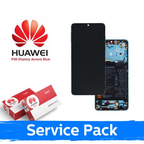LCD Displejs Saderīgs ar Huawei P30 Ar Frame / Aurora / (Service Pack)