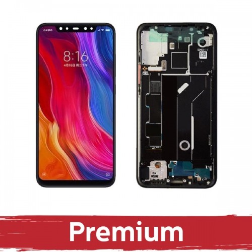 LCD Displejs Saderīgs ar Xiaomi Mi 8 ar Frame / Sudrabs / OEM