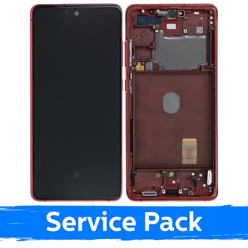 LCD Displejs Saderīgs ar Samsung G780 S20 FE (G781 S20 FE 5G) Ar Frame / Cloud Sarkans / (Service Pack)