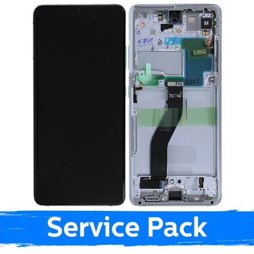 LCD Displejs Saderīgs ar Samsung G998 S21 Ultra Ar Frame / Phantom Sudrabs / (Service Pack)