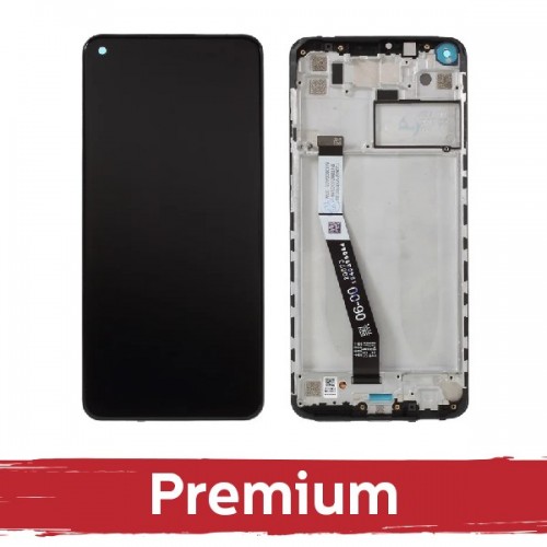 LCD Displejs Saderīgs ar Xiaomi Redmi Note 9 Melns ar Frame OEM