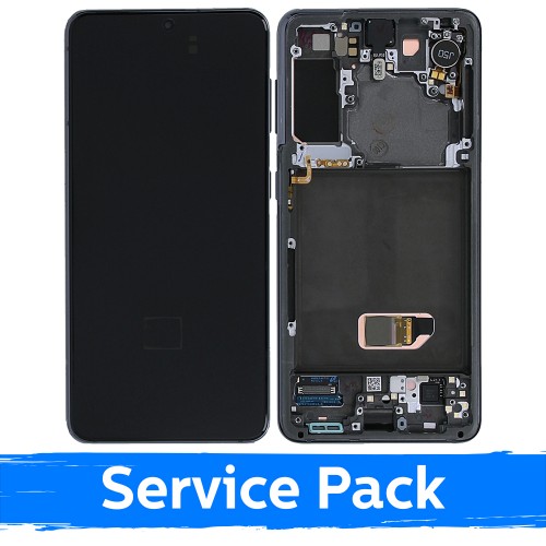 LCD Displejs Saderīgs ar Samsung G991 S21 Ar Frame / Phantom Pelēks / (Service Pack)