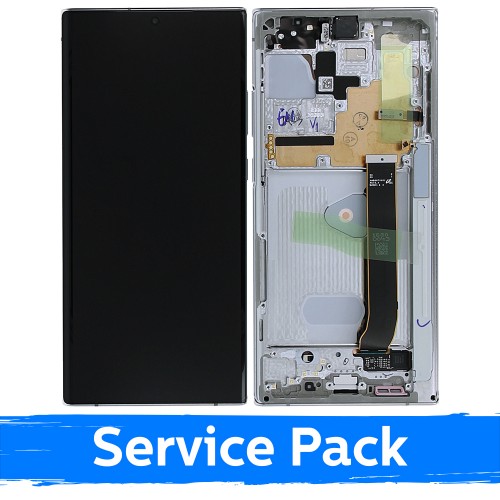 LCD Displejs Saderīgs ar Samsung N985 (N986) Note 20 Ultra Ar Frame / Mystic Balts / (Service Pack)