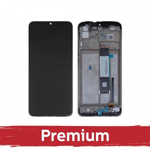 LCD Displejs Saderīgs ar Xiaomi Redmi 9T / Poco M3 Melns ar Frame OEM