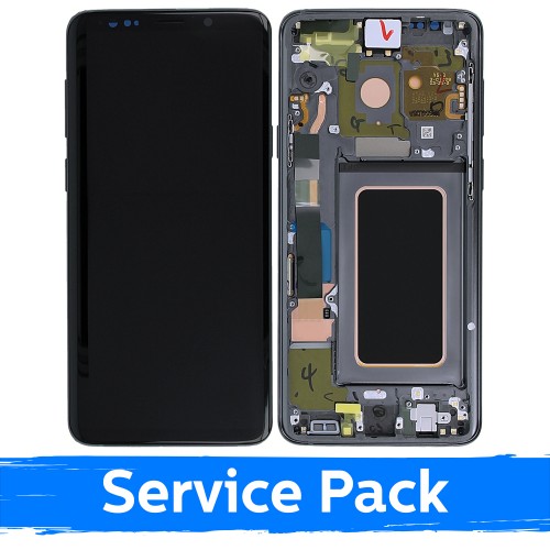 LCD Displejs Saderīgs ar Samsung G965 S9 Plus Ar Frame / Titanium Pelēks / (Service Pack)