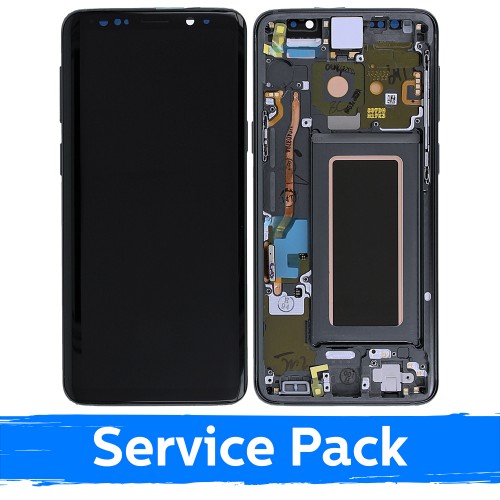 LCD Displejs Saderīgs ar Samsung G960 S9 Ar Frame / Titanium Pelēks / (Service Pack)