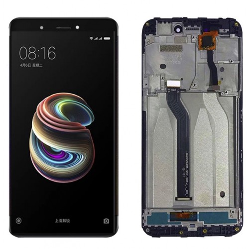 LCD Displejs Saderīgs ar Xiaomi Redmi 5A Melns ar Frame HQ