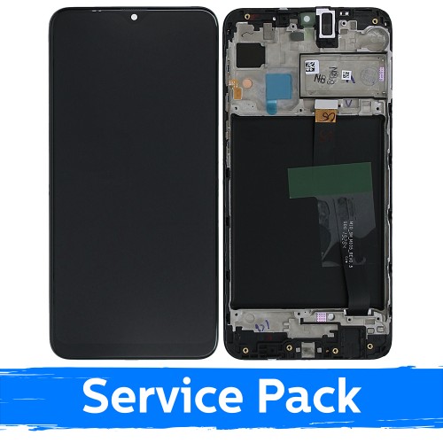 LCD Displejs Saderīgs ar Samsung M105 M10 Melns Ar Frame (Service Pack)