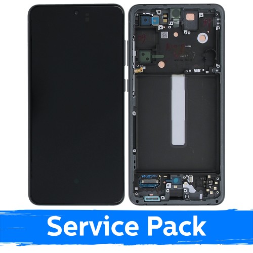 LCD Displejs Saderīgs ar Samsung G990 S21 FE 5G Ar Frame / Graphite / (Service Pack)