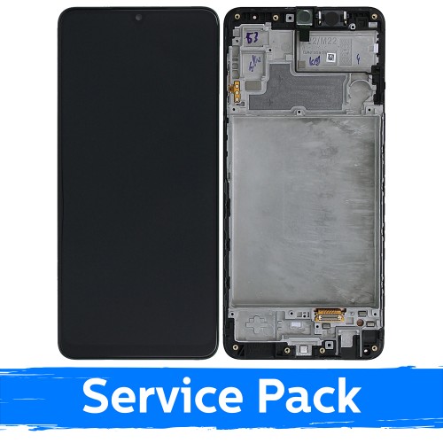 LCD Displejs Saderīgs ar Samsung M225 M22 / E225 F22 Melns Ar Frame (Service Pack)