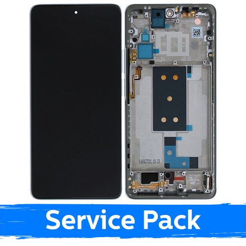LCD Displejs Saderīgs ar Xiaomi 11T (11T Pro) Ar Frame / Moonlight Balts / (Service Pack)
