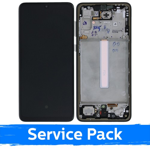 LCD Displejs Saderīgs ar Samsung A336 A33 5G Ar Frame / Melns / (Service Pack)