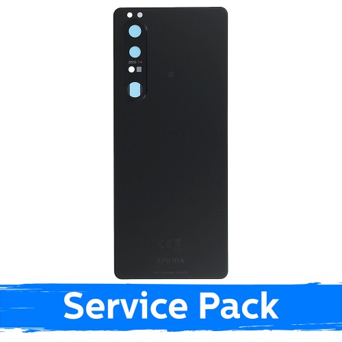 Aizmugurējais vāciņš Saderīgs ar Sony Xperia 1 III Melns (Service Pack)