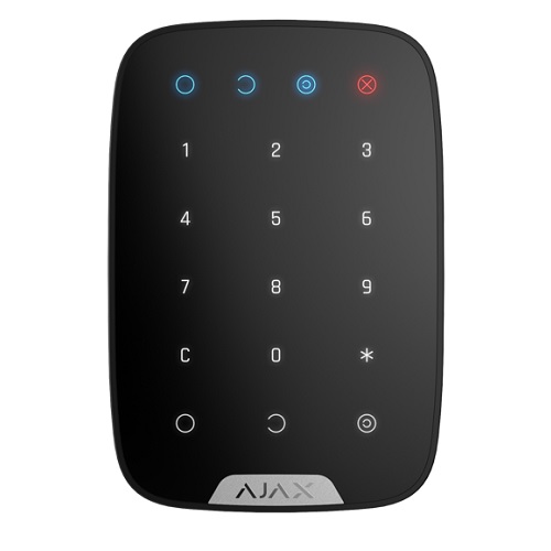 AJAX KeyPad Plus Bezvadu Touch Keyboard (melns)