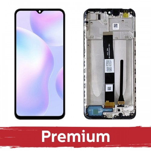LCD Displejs Saderīgs ar Xiaomi 9A / 9C / 9AT / Poco C3 Melns ar Frame OEM