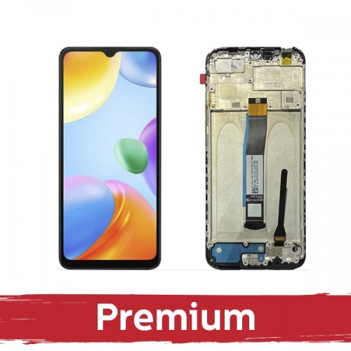 LCD Displejs Saderīgs ar Xiaomi Redmi 10C Melns ar Frame OEM