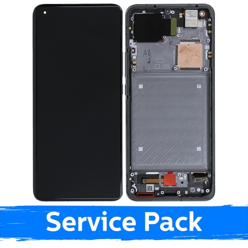LCD Displejs Saderīgs ar Xiaomi Mi 11 Ultra Ar Frame / Ceramic Melns / (Service Pack)