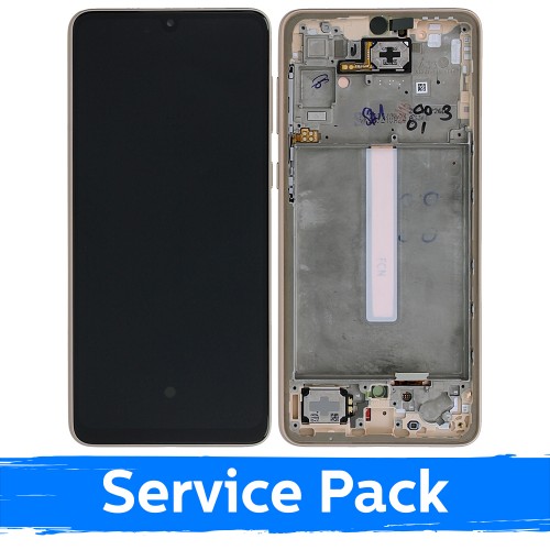 LCD Displejs Saderīgs ar Samsung A336 A33 5G Ar Frame / Peach / (Service Pack)