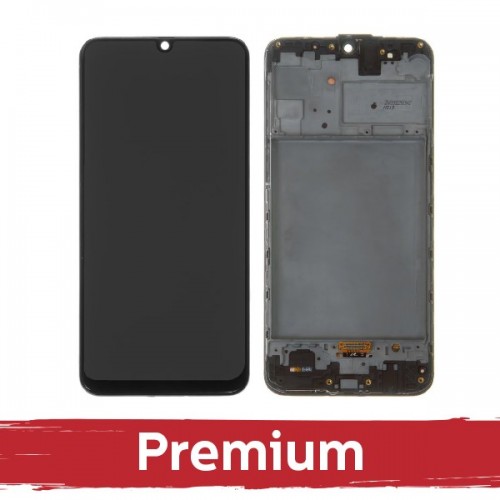 LCD Displejs Saderīgs ar Samsung M315 M31 / M217 M21s Melns ar frame OEM