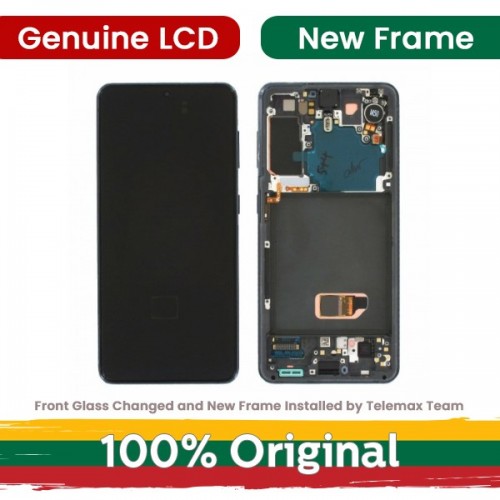 LCD Displejs Saderīgs ar Samsung G991 S21 ar Frame / Phantom Rozā / (Renewed: Telemax)