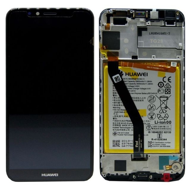 LCD screen Huawei Y6 2018/Y6 Prime 2018 ar touch screen ar frame un baterija Melns original (service pack)
