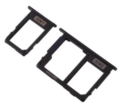 SIM card holder Samsung A605 A6+ 2018 (2 pcs) melns ORG
