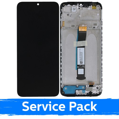 LCD Displejs Saderīgs ar Xiaomi Redmi 10C / Poco C40 Melns Ar Frame (Service Pack)