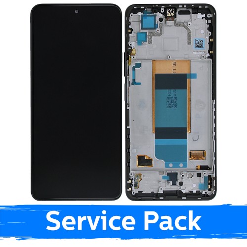 LCD Displejs Saderīgs ar Xiaomi Poco F4 5G Ar Frame / Night Melns / (Service Pack)