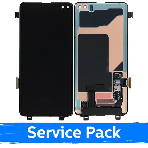 LCD Displejs Saderīgs ar Samsung G975 S10 Plus Melns (Service Pack) (NF version)