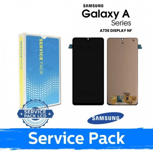 LCD Displejs Saderīgs ar Samsung A736 A73 5G Melns (Service Pack) (NF version)