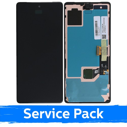 LCD Displejs Saderīgs ar Google Pixel 7 Melns Ar Frame (Service Pack)