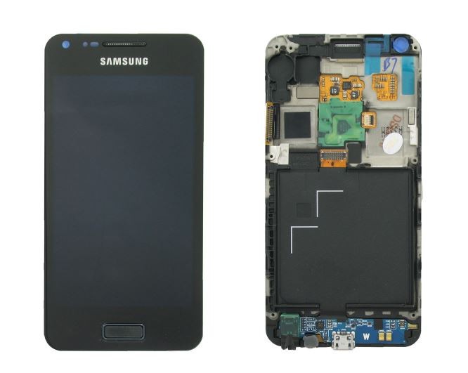 LCD screen Samsung i9070 Galaxy S Advance ar touch screen un frame melns original (service pack)