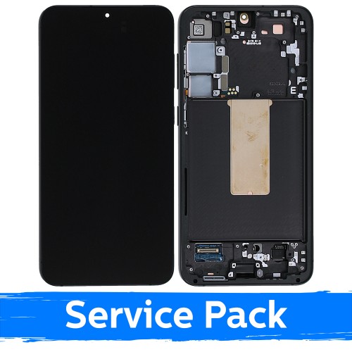 LCD Assembly Saderīgs ar Samsung S916 S23 Plus Ar Frame / Phantom Melns (Graphite) / (Service Pack)