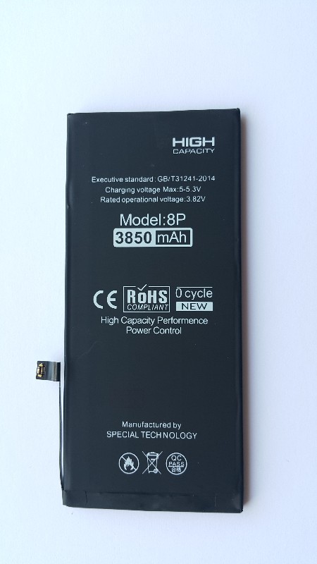 Baterija "Di-Power" (higher capacity) priekš iPhone 8 Plus 3850mAh