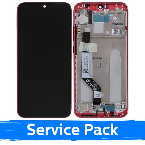 LCD Displejs Saderīgs ar Xiaomi Redmi Note 7 (Note 7 Pro) Ar Frame / Nebula Sarkans / (Service Pack)